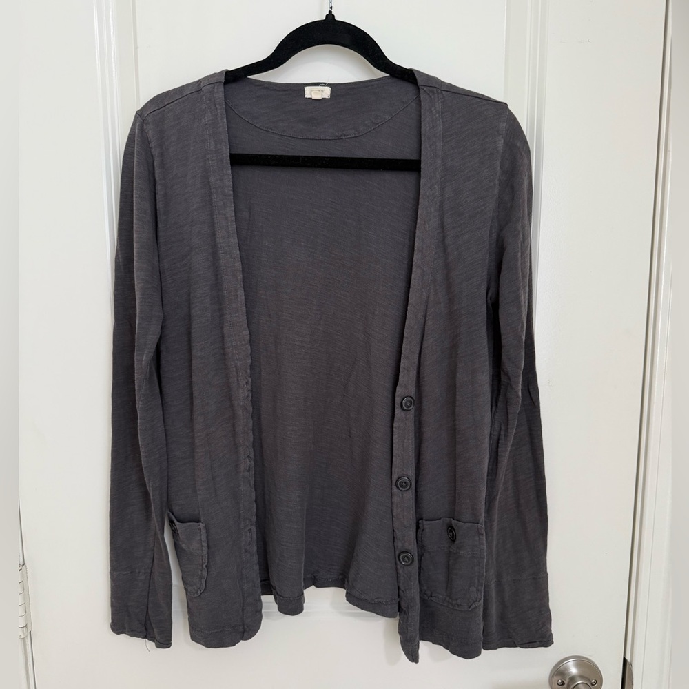 J. Crew Factory Gray Cardigan Sweater Lightweight Open-Front